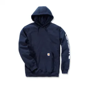 Carhartt Logo Sweater met Capuchon New Navy Maat XXL