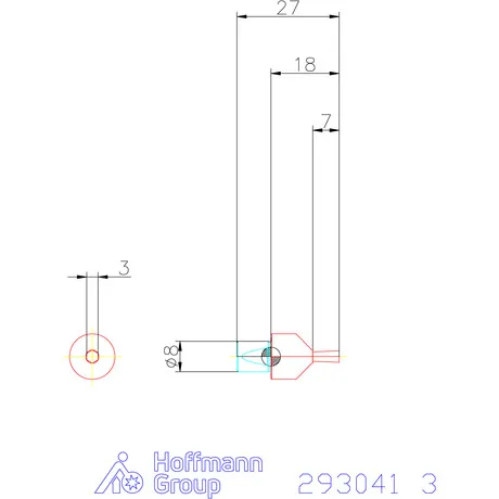 GARANT Profieldrukpen binnenzeskant metrisch ⌀ d = 8 mm, WC/C, Zeskant: 3mm