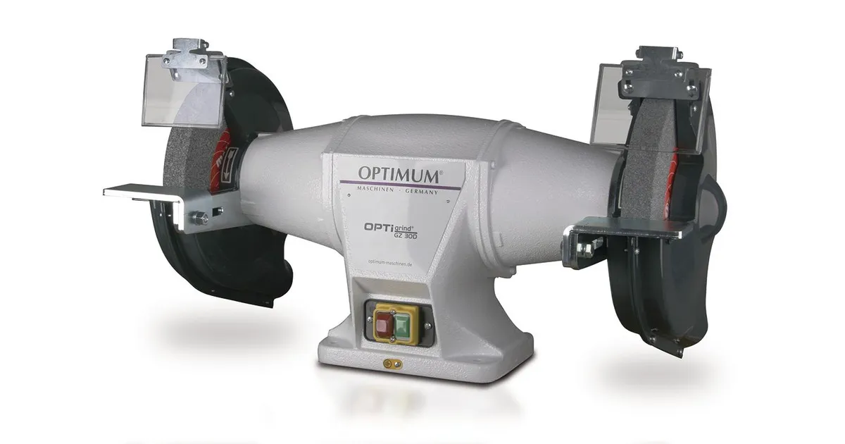 Industriële dubbele slijpmachine dia. 300 mm 1400 tpm 1800 W 400V 10 jaar Optimum garantie Optigrind