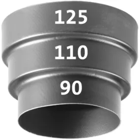 Ubbink SoloVent verloop KS Ø 125-110-90 zwart